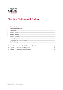Flexible retirement - Policy