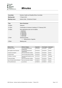 17 March 2015 - Health and Disability Ethics Committees