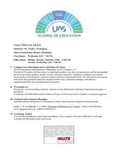 EDMA 614 Numeration and Operations