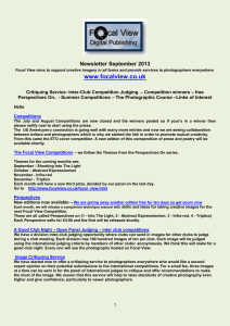 Newsletter September 2013 Focal View aims to support creative