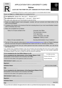 Application Form R April 2015 - University Offices