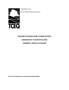 Completing the Domestic Wastewater Permit Application