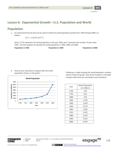 Lesson 6: Exponential Growth—US Population and World Population