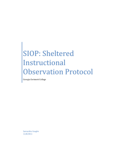 SIOP: Sheltered Instructional Observation Protocol