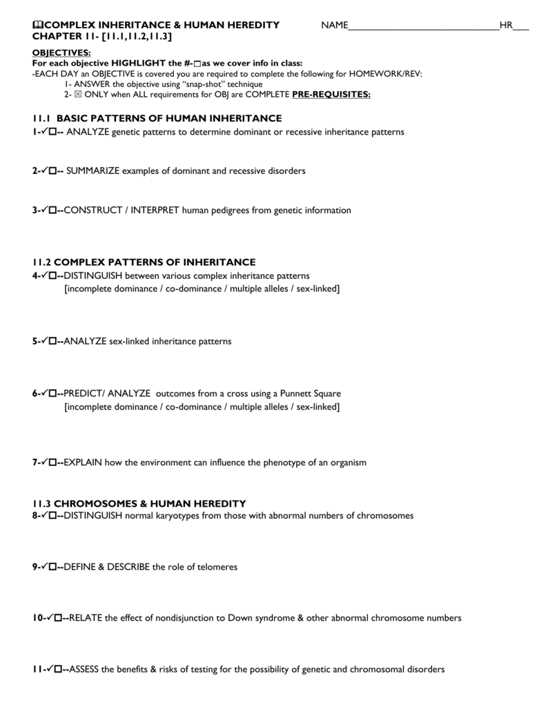  11 1 11 2 11 3 COMPLEX INHERITANCE And HUMAN HEREDITY