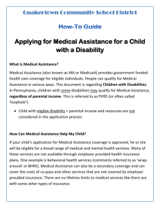 How To Apply for Medical Assistance for a Child with a Disability