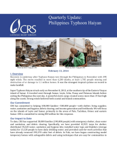 The quarterly report of Catholic Relief Services from February 2014.