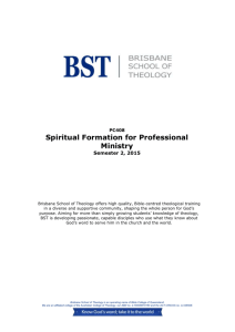 Assessment for PC408 - Brisbane School of Theology