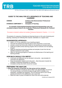 Guide to the Analysis of a Sequence of Teaching and Learning
