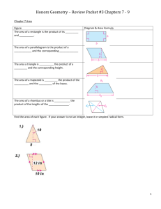 Honors Geometry * Review Packet #3 Chapters 7 - 9