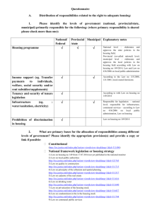 Questionnaire Distribution of responsibilities related to the right to