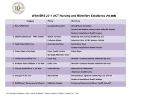 WINNERS 2014 ACT Nursing and Midwifery