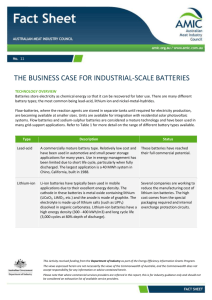 The Business Case for Industrial Scale Batteries