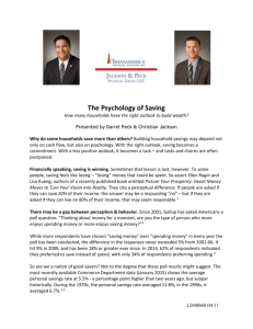 The Psychology of Saving - Jackson & Peck Financial Group, LLC