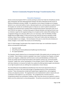 Hospital Strategic Transformation Plan (HSCRC Format)