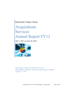 FY12 Report - Dartmouth College