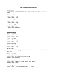 Back to School Night Dates 2015-2016 East Elementary Meet the