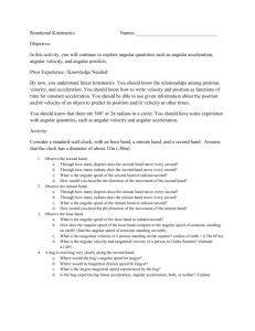 Rotational Kinematics Names: Objective: In this activity, you will