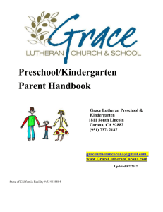 Parent Handbook - gracelutherancorona.com