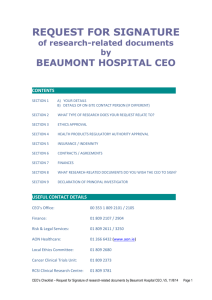 CEO Checklist - Beaumont Hospital Ethics