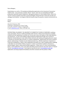 Postdoctoral Fellowship The University of Connecticut School of