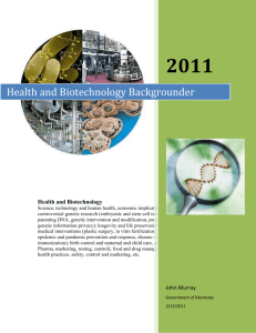 Health and Biotechnology Backgrounder