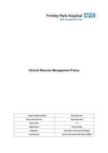 Trust health records policy including retention and disposal