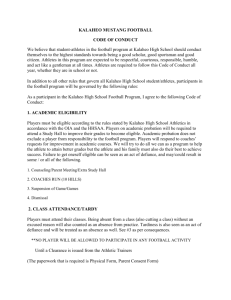 kalaheo mustang football code of conduct