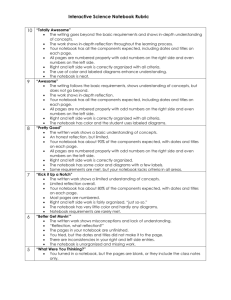 Interactive Science Notebook Rubric 10 “Totally Awesome” The