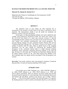 BAYESIAN METHODS FOR PREDICTING LAI AND SOIL