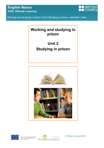 Unit 2 - Studying in prison - ESOL Nexus