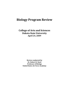 Biology Program Review - Academic Assessment