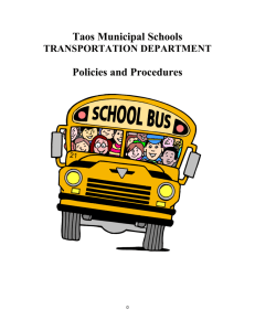 Transportation Department Policy and Procedures