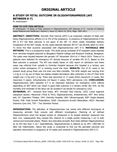 a study of fetal outcome in oligohydramnios (afi between 0-7)