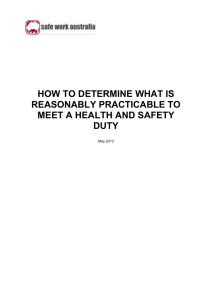How to Determine what is Reasonably Practicable to meet a Health