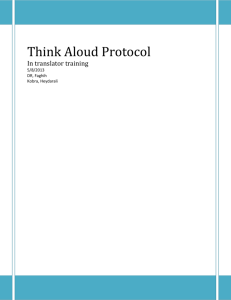 Think-Aloud Protocol In Translator Training