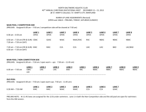 Warm up Lane assignments