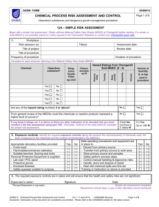 OHSW12 - Chemical Process and Risk Assessment Form