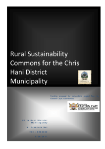 Rural Sustainability Commons for the Chris Hani District Municipality