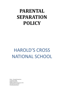 Parental Separation Policy - Harold`s Cross National School