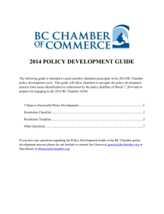 The BC Chamber Policy Development Guide