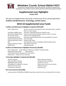 Supplemental Levy Highlights October 2015