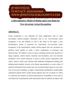 A Discriminative Model of Motion and Cross Ratio for View