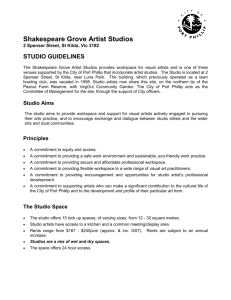 Shakespeare Grove Artist Studios Guidelines