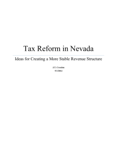 Tax Reform in Nevada - University of Nevada, Las Vegas