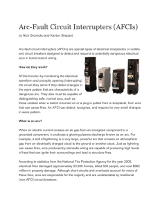 Arc fault circuit interrupter (AFCI)