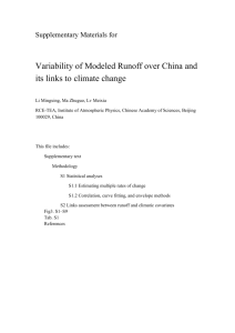 Supplementary Materials for Variability of Modeled Runoff over