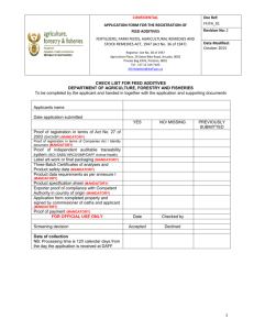 Feed Additives application form
