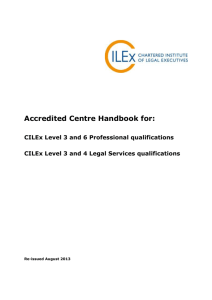 ILEX Accredited Centre Handbook - Chartered Institute of Legal