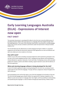 Early Learning Languages Australia (ELLA)
